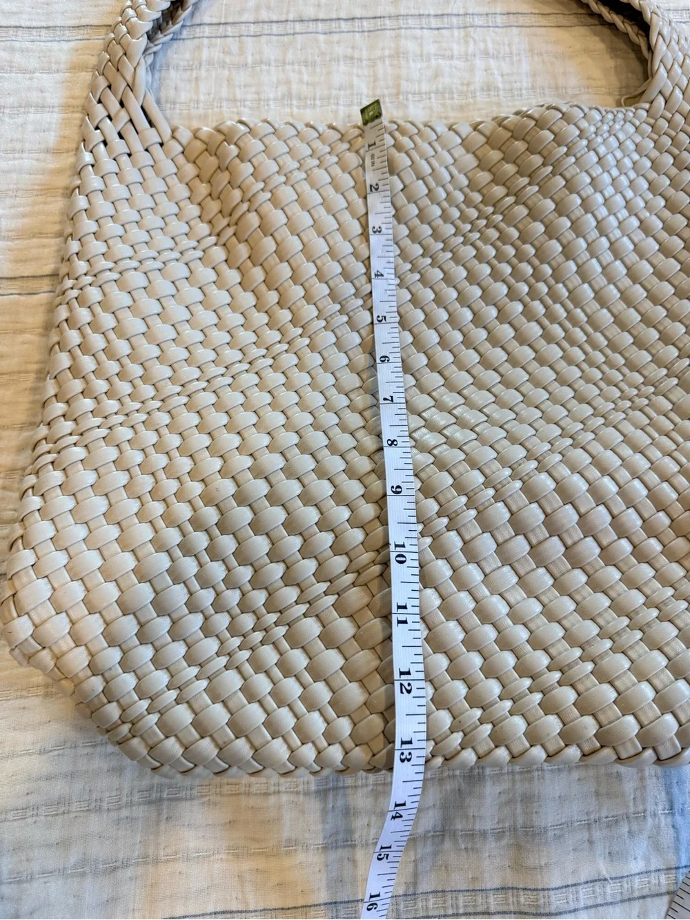 Woven Hobo Tote Bag - Cream